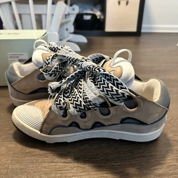 Lanvin Curb Sneakers Grey/Black & White